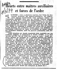 Coupure urore